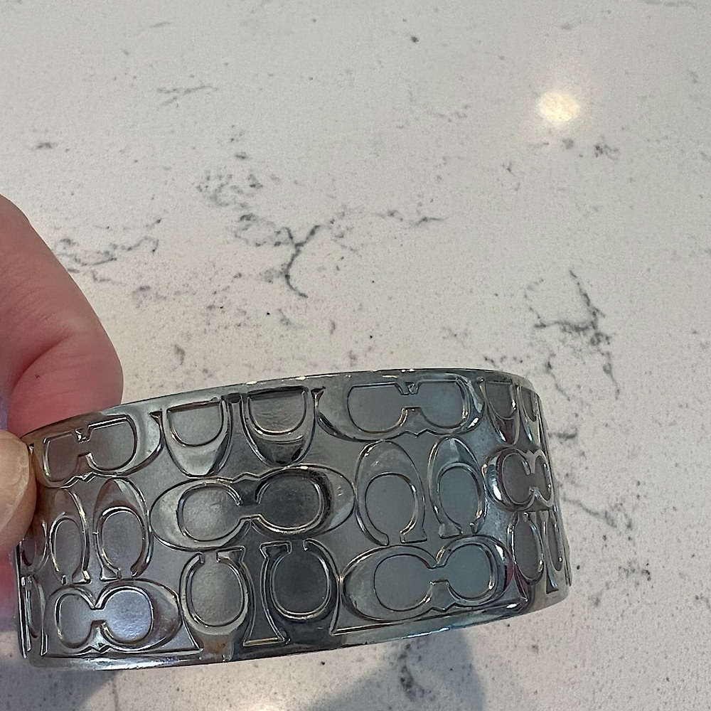 Coach Silver Signature Bangle